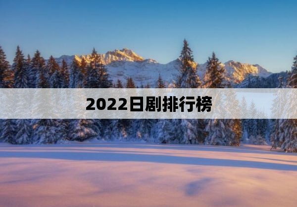 2022日剧排行榜